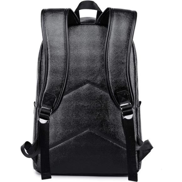 Black Leather Laptop Backpack for Men or Women main image 4